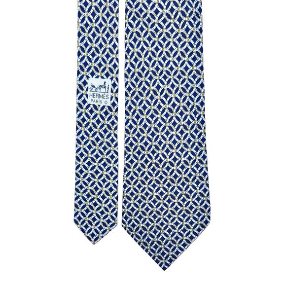 Hermes Buckle Pattern Tie - Picture 1 of 12